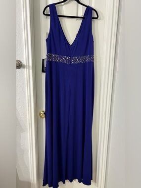 JS Boutique Purple Beaded Waist Maxi Dress